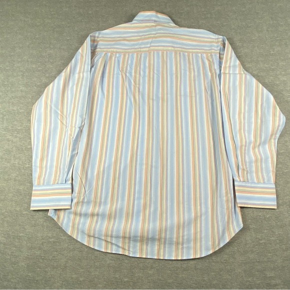 Alan Flusser Mens M‎ Multicolored Striped Long Sleeve Collared Button Down Shirt - Picture 2 of 10
